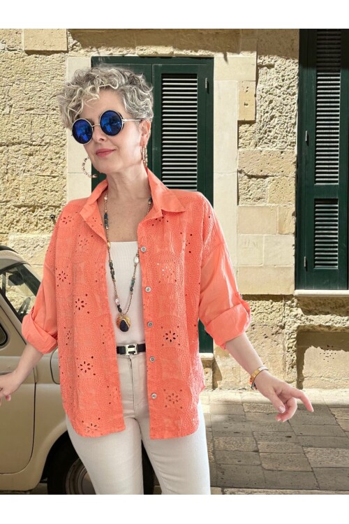 Mayya İtalyan Çiçek Fisto Detaylı Gömlek Yavru ağzı