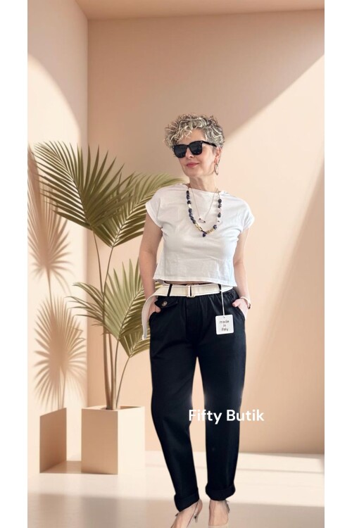 Premium Junne  Vip Tencel Kapak Cep Pantolon Siyah