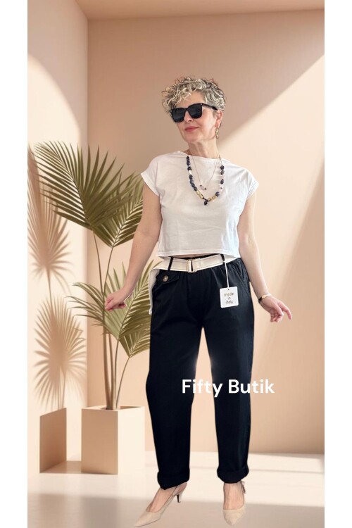 Premium Junne  Vip Tencel Kapak Cep Pantolon Siyah