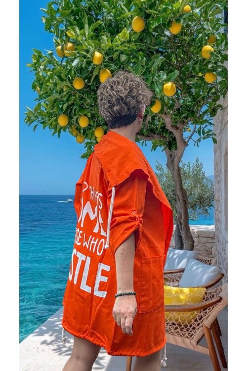 Ragno Detaylı Tasarım Trenc Ceket Turuncu