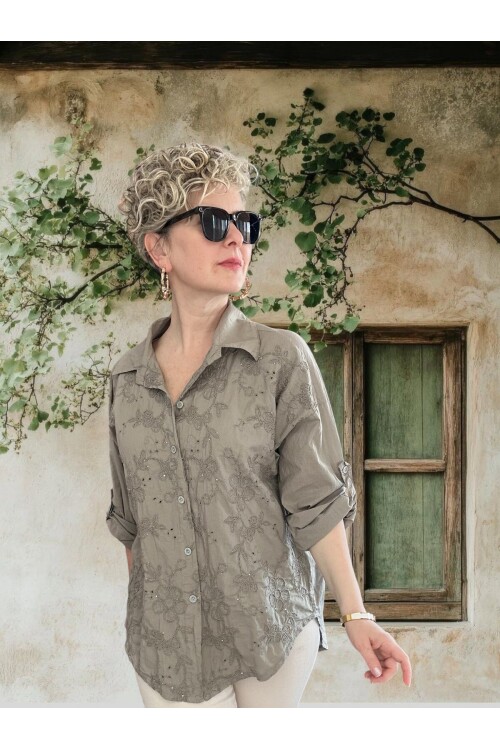 Taffi İtalyan Fisto Pul Detay Gömlek Fango