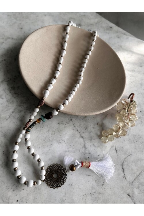 Vereno Beyaz Tahta Tasarım Kolye