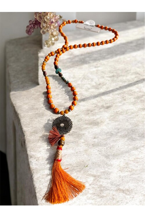 Yense Turuncu Tasarım Kolye