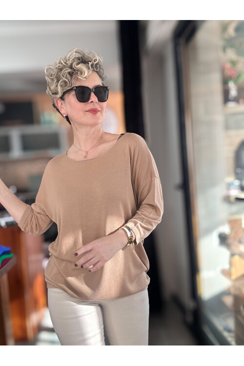 Cuppa Yuvarlak Yaka Mevsimlik Vizon Basic Triko