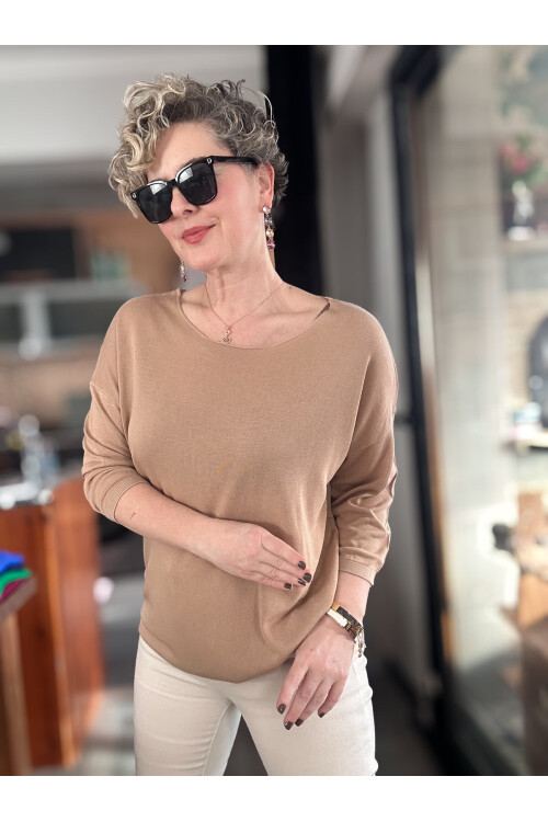 Cuppa Yuvarlak Yaka Mevsimlik Vizon Basic Triko