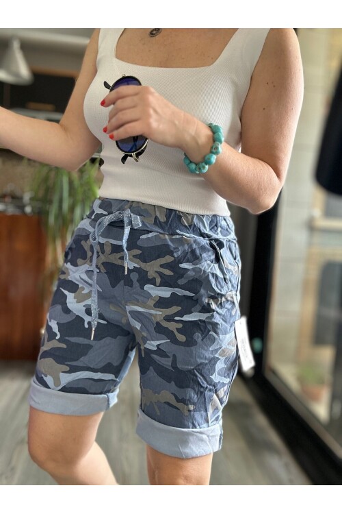 Fammy İtalyan Kamuflaj Şort Jean Renk