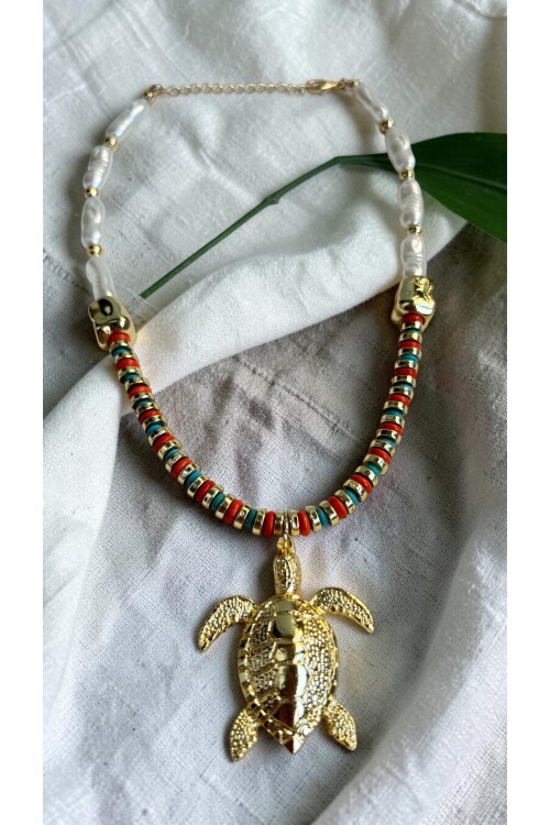 Turtle Zelen Çoklu Kolye