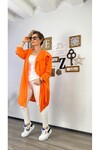 Orange  Kimono Ağaç Baskılı Ceket