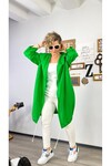 Yeşil Kimono Ağaç Baskılı Ceket