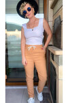Sihirli İtalyan Stil Likralı Pantolon Karamel