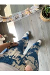 Carmen Şal Desen Pantolon Mavi