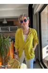 Detto İtalyan Stil Kapşonlu Sırt Detaylı Hırka Ceket Limon Küfü