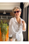 Donna Nakış Detaylı Tasarım Pamuk Gömlek Beyaz
