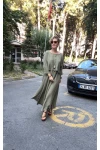 Enzo İkili Takım Tasarım Elbise Haki Yeşil