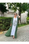 Ravello İtalyan Kaplı Salaş Elbise Haki Yeşil
