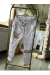 Cappo İtalyan Tokalı İp Detaylı Pul Şeritli Pantolon Beyaz