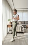 Felisa  İtalyan Sihirli Zımba Detay Pantalon Haki